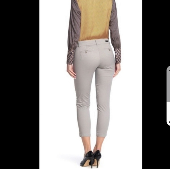 Kut Gray Cropped Pants Trouser 12 Casual Vacation Resort Stretch Beach Retro Y2k - Picture 4 of 13